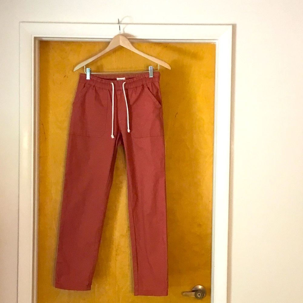 Pact Rust Red / Terracotta Drawstring Joggers Size Medium